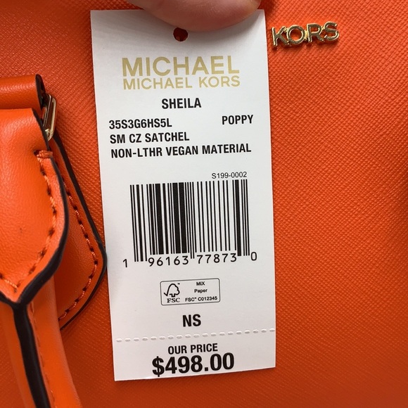 MICHAEL KORS
Sheila Small Faux Saffiano Leather Satchel
Poppy 
NWT - Picture 16 of 16